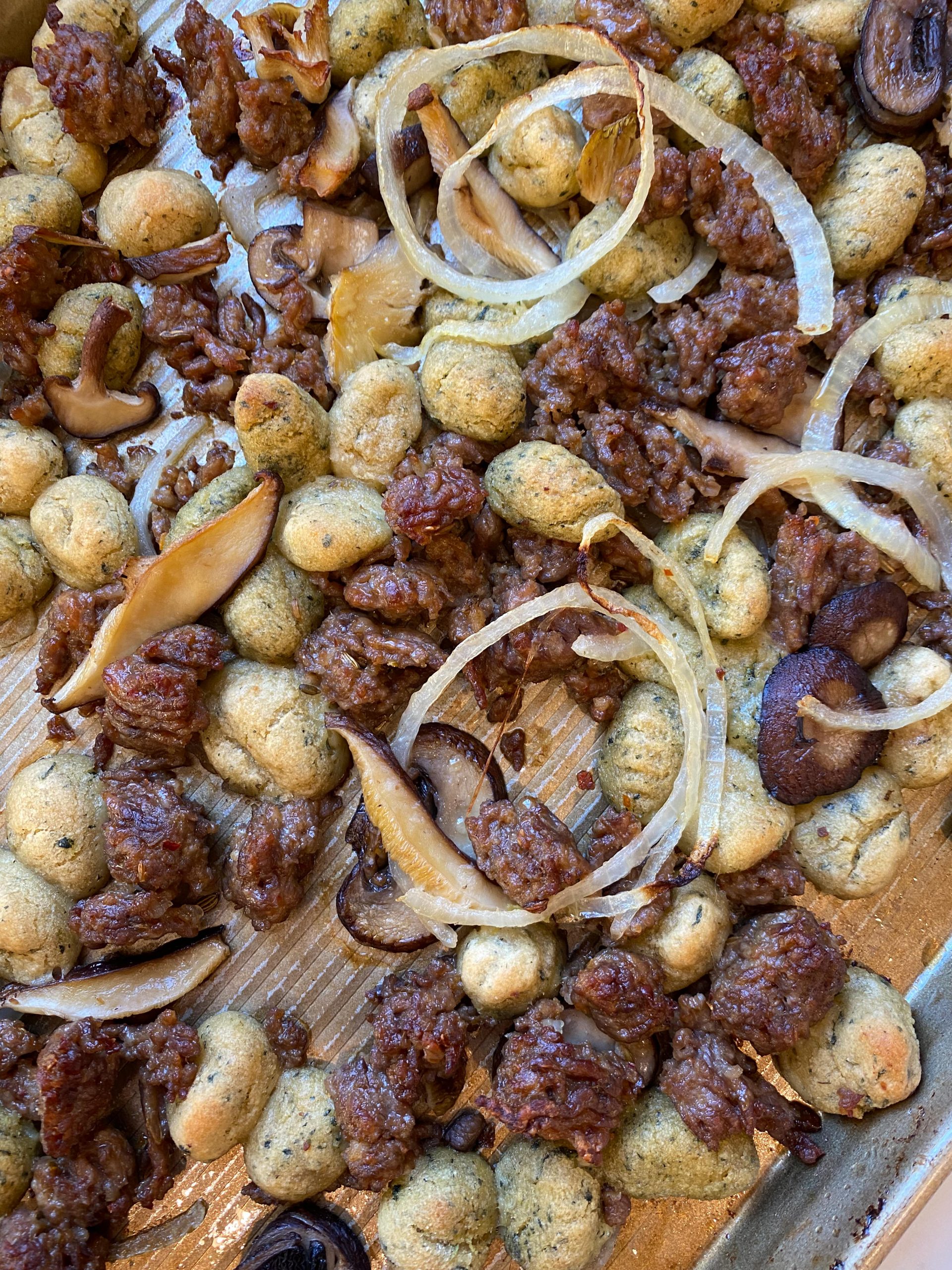 Sheet Pan Gnocchi with Wild Mushroom & Italian Sausage