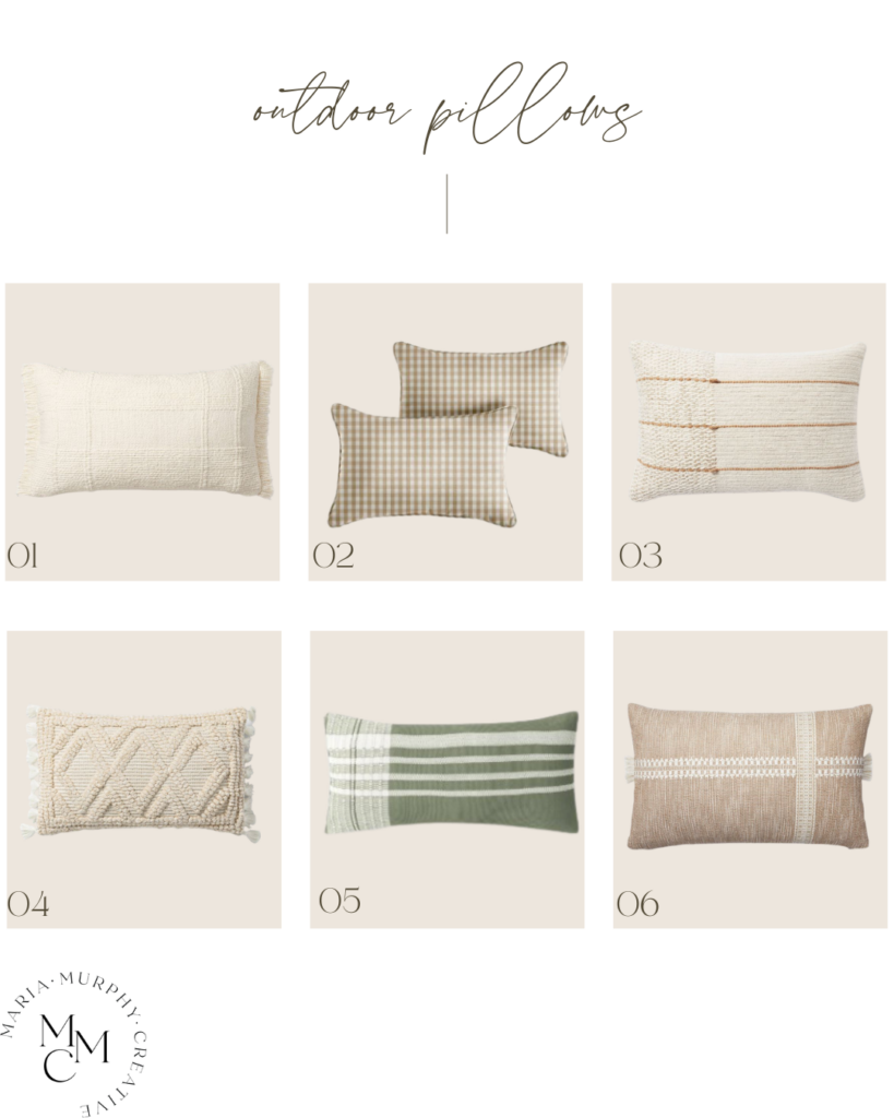 Mediterranean inspired outdoor pillows