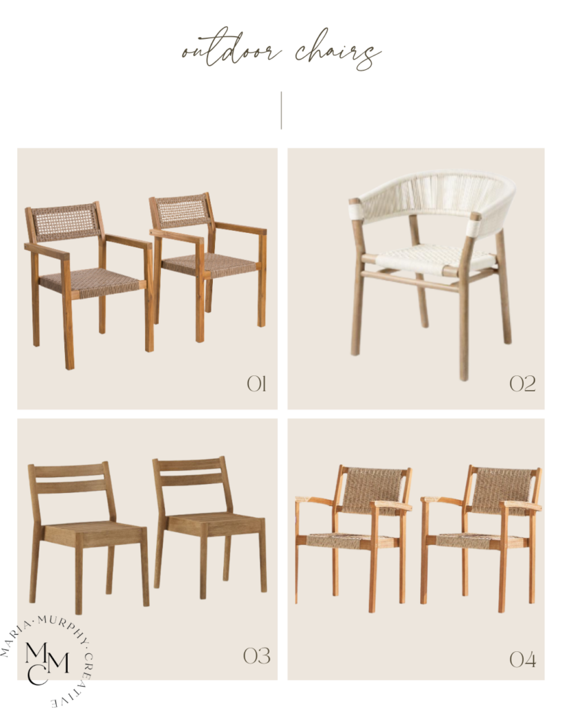Mediterranean inspired outdoor dining chairs